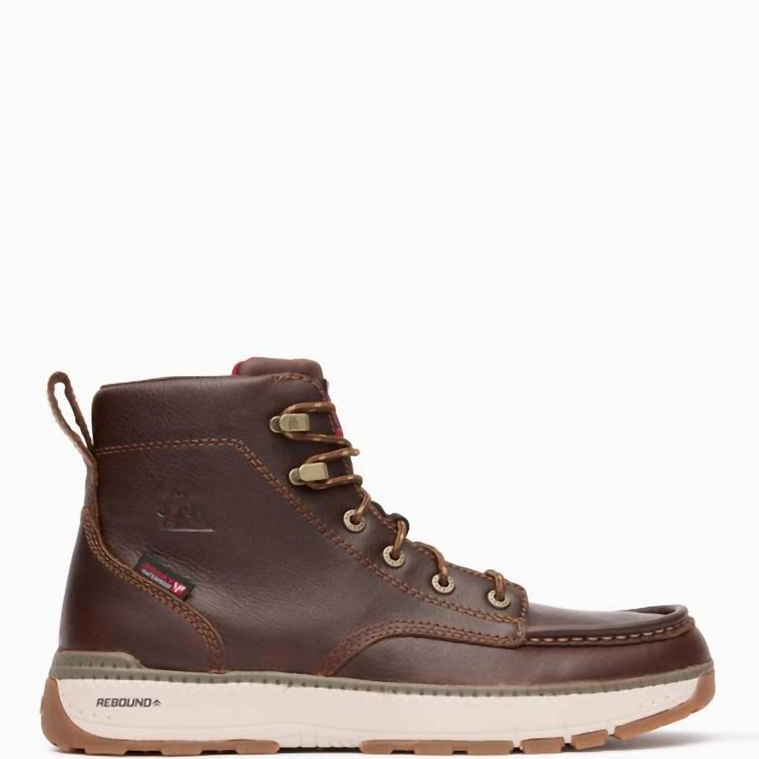 New Rocky Men's Rebound Wedge Waterproof Work Boot In Brown